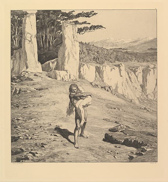 Adam from Eva und die Zukunft (Rad.-Werk III), by Max Klinger