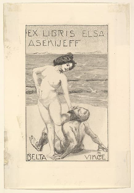 Ex Libris of Elsa Asenijeff, by Max Klinger