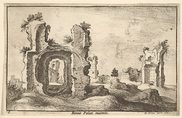 Palati maioris (Palatine Palace, Rome), from "Roman Ruins", by Wenceslaus Hollar