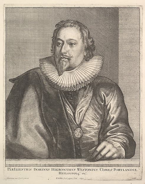 Hieronymus Westonius (Richard Weston, Earl of Portland), by Wenceslaus Hollar