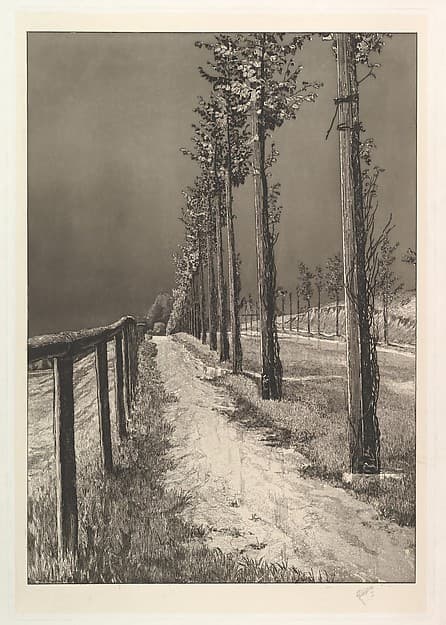 Die Chaussee, from the series Vier Landschaften, by Max Klinger