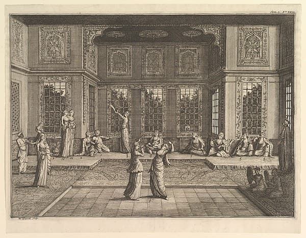 The Seraglio (Aubry de La Mottraye, Travels throughout Europe, Asia and into Part of Africa..., London, 1724, vol. I, pl. 18), by William Hogarth