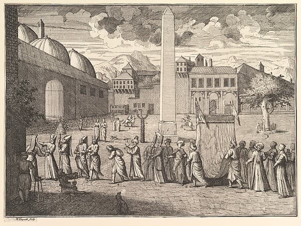 Procession through the Hippodrome, Constantinople (Aubry de La Mottraye's "Travels throughout Europe, Asia and into Part of Africa...," London, 1724, vol. I, plate 15), by William Hogarth