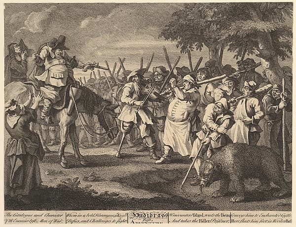 Hudibras' First Adventure (Twelve Large Illustrations for Samuel Butler's Hudibras, Plate 3), by William Hogarth