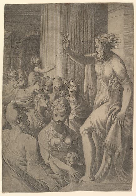 Saint Paul preaching in Athens, by Andrea Schiavone (Andrea Meldola)
