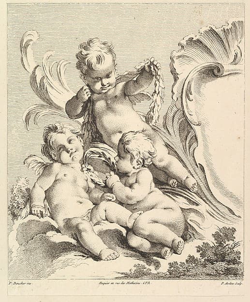 Three Loves Next to a Cartouche, by Pierre Alexandre Aveline