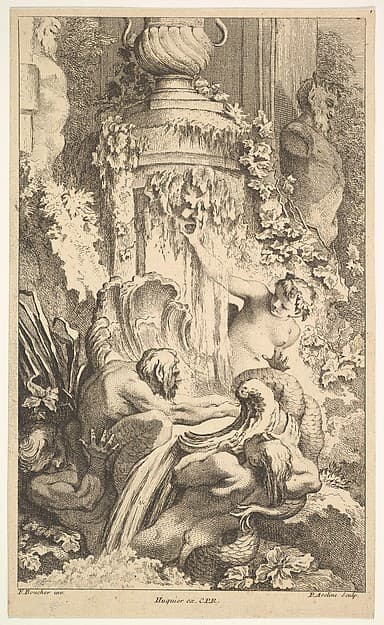 Naiades, Tritons and the Bath of Priap, by Pierre Alexandre Aveline