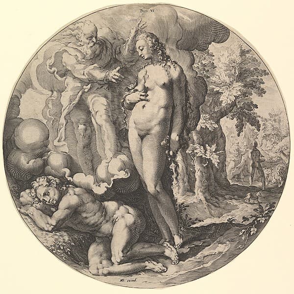The Sixth Day (Dies VI): The Creation of Adam and Eve, from "The Creation of the World", by Jan Muller