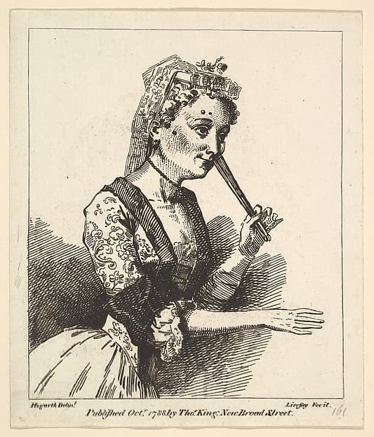 Surprised Woman from Hogarth's "Morning", by Richard Livesay