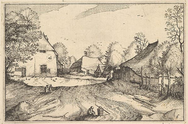 The Swan's Inn, plate 6 from "Regiunculae et Villae Aliquot Ducatus Brabantiae", by Claes Jansz. Visscher