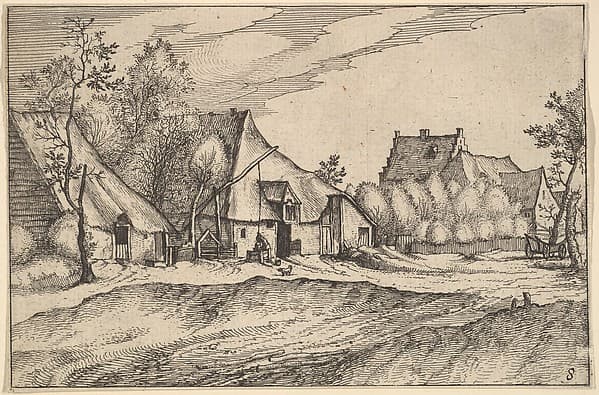 Farms in a Village from Regiunculae et Villae Aliquot Ducatus Brabantiae, by Claes Jansz. Visscher