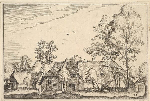 Large Farm, plate 10 from "Regiunculae et Villae Aliquot Ducatus Brabantiae", by Claes Jansz. Visscher
