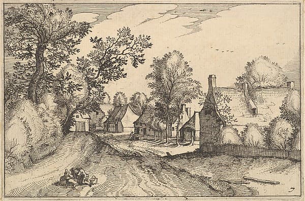 A Village Road, plate 7 from "Regiunculae et Villae Aliquot Ducatus Brabantiae", by Claes Jansz. Visscher