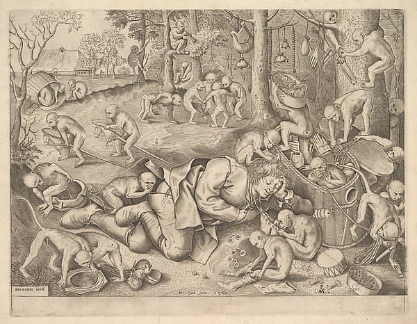 The Merchant Robbed by Monkeys, by Pieter van der Heyden