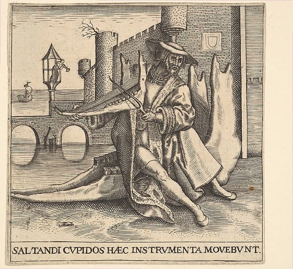 The Rich Man Playing Violin on a Jaw Bone, by Johann Theodor de Bry