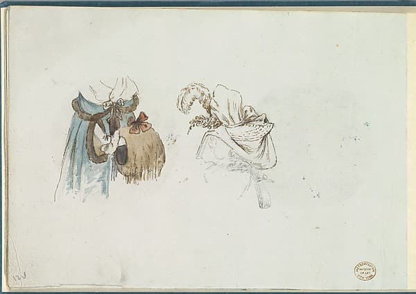 Two Costume Sketches, by Anonymous, French, 18th century