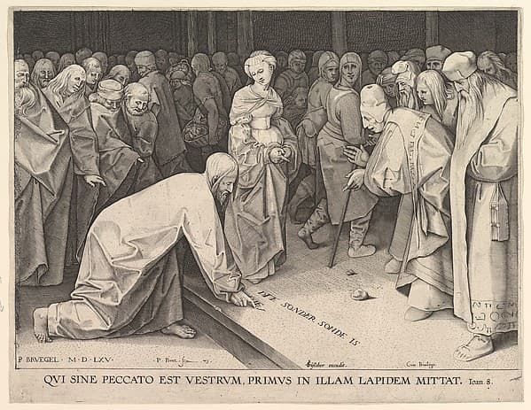 Christ and the Woman Taken in Adultery, by Pieter Perret