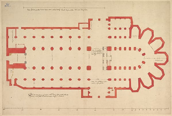 Groundplan of the Church of Saint John in ’s-Hertogenbosch, by Pieter Jansz. Saenredam