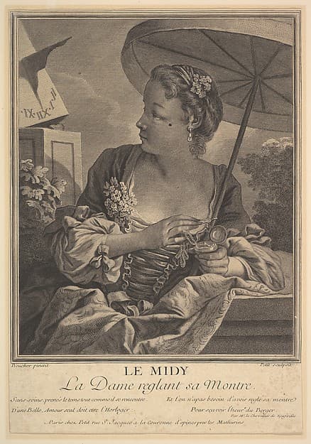 Midday. A Lady Setting Her Watch, by Gilles Edme Petit