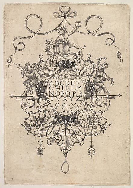 Design for a Pendant with the Alphabet, by Master P.R.K