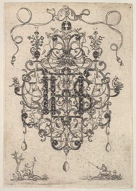 Design for a Pendant with IHS Monogram, by Master P.R.K