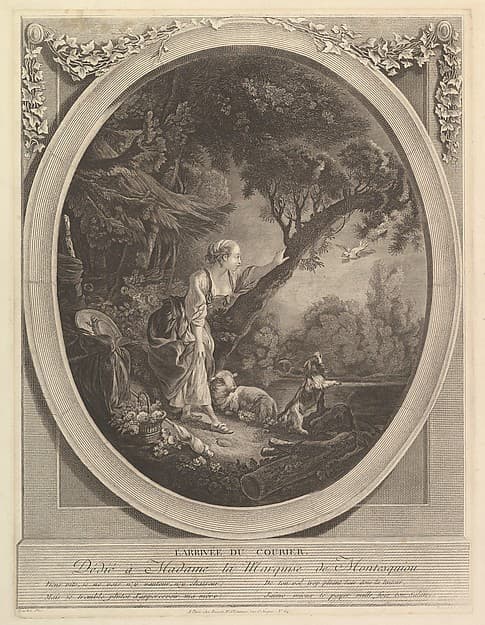 L'Arivée du Courier (The Arrival of the Messenger), by Jacques Firmin Beauvarlet