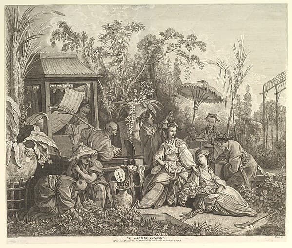 Le Jardin Chinoise (The Chinese Garden), from Chinoiseries, by Jacques Gabriel Huquier