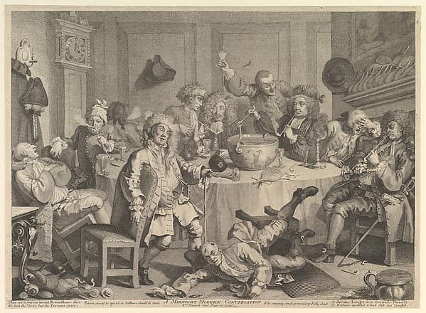 A Midnight Modern Conversation, by William Hogarth