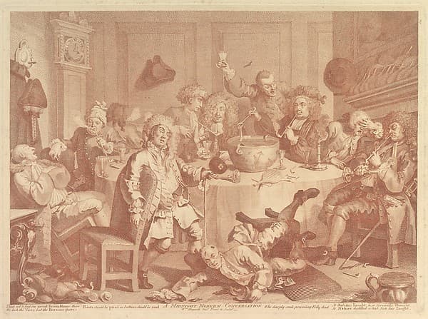 A Midnight Modern Conversation, by William Hogarth