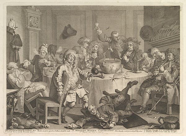 A Midnight Modern Conversation, by William Hogarth