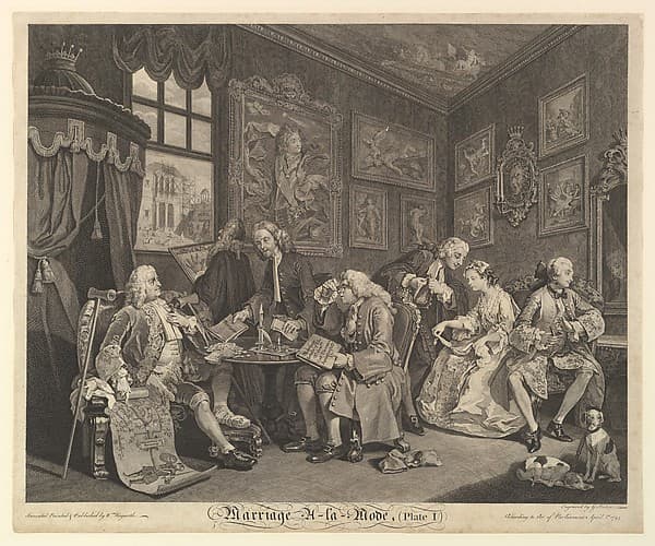 Marriage A-la-Mode, Plate I, by Gérard Jean-Baptiste Scotin