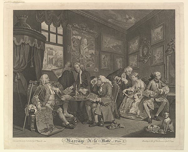 Marriage A-la-Mode, Plate I, by Gérard Jean-Baptiste Scotin