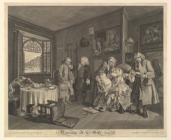 Marriage A-la-Mode, Plate VI, by Gérard Jean-Baptiste Scotin