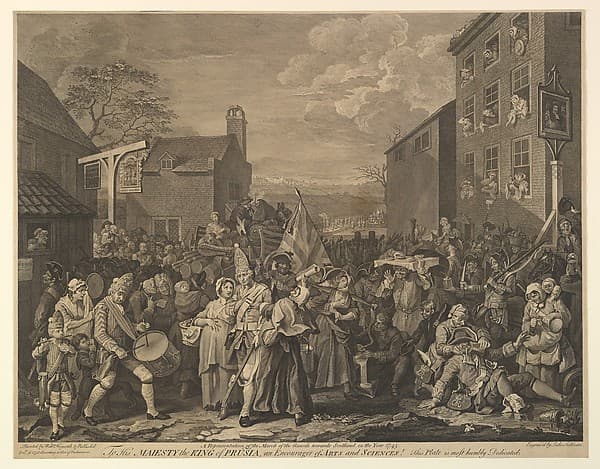 The March to Finchley (A Representation of the March of the Guards towards Scotland in the Year 1745), by Luke Sullivan