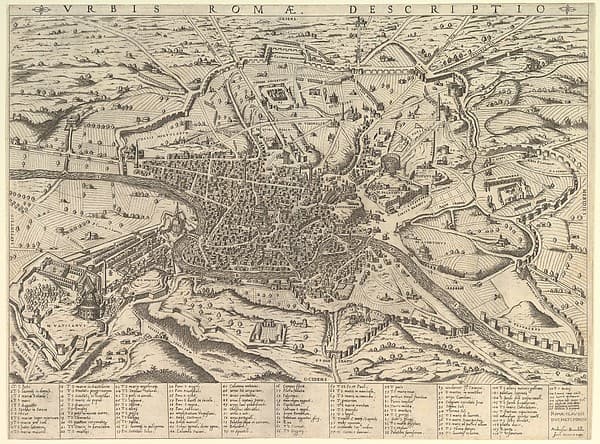 View of Modern Rome from the West, from "Speculum Romanae Magnificentiae", by Giovanni Ambrogio Brambilla