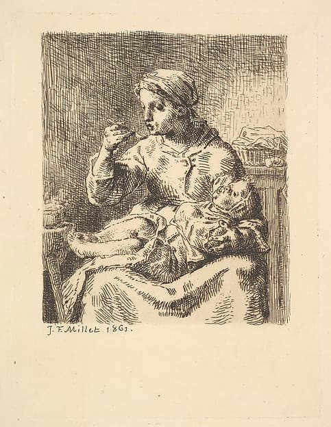 Cooling the Porridge, by Jean-François Millet