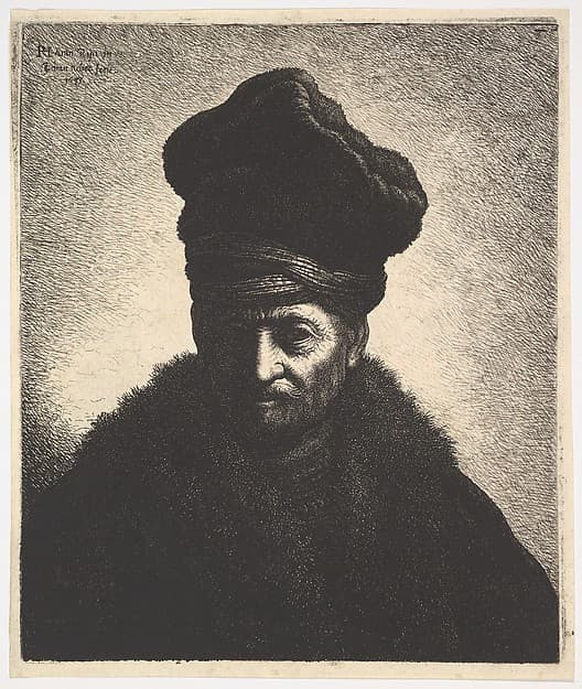 Portrait of a Man, after Rembrandt, by Jan Georg (Joris) van Vliet