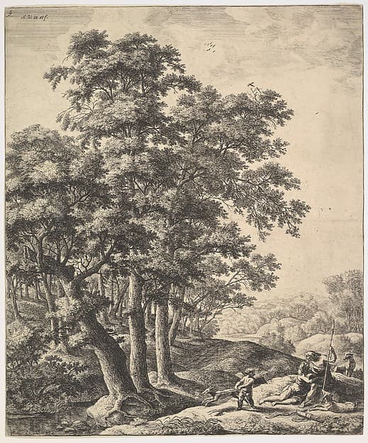 Venus and Adonis, by Anthonie Waterloo