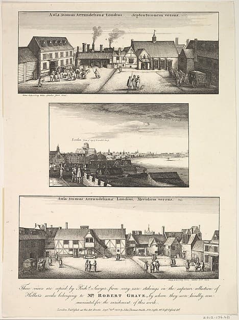 Two Views of Arundel House and London and the Thames as seen from the roof of Arundel House in 1646, by Richard Sayer