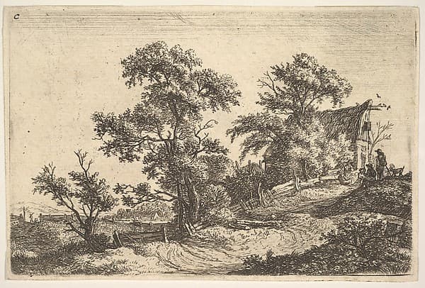 A Cottage on a Hill, by Anthonie Waterloo