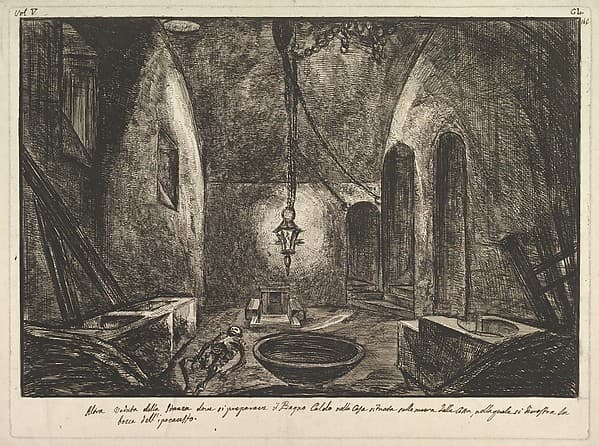 View of Pompeii (Altra veduta della Stanza dove si preparava il Bogno Caldo . . . ), by Francesco Piranesi