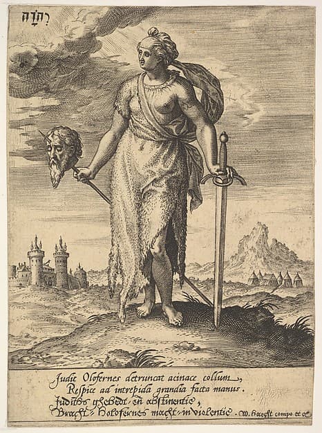 Judith, from "Tyrannorum Proemia", by Hieronymus (Jerome) Wierix