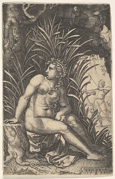 Cephalus and Procris, from "Four Mythological Scenes", by Georg Pencz