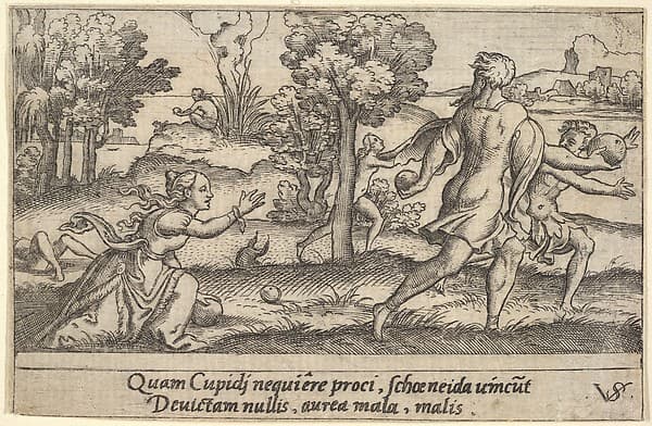 Atalanta and Hippomemes, from "Four Mythological Scenes", by Virgil Solis