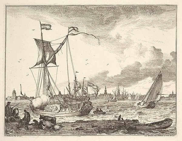 Harbor Scene, by Ludolf Backhuysen