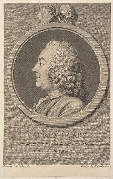 Portrait of Laurent Cars, by Augustin de Saint-Aubin