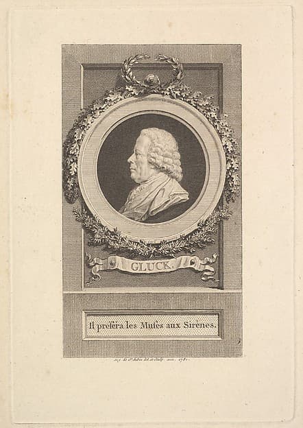 Portrait of Gluck, by Augustin de Saint-Aubin