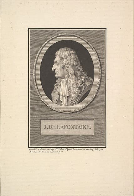 Portrait of Jean de la Fontaine, by Augustin de Saint-Aubin