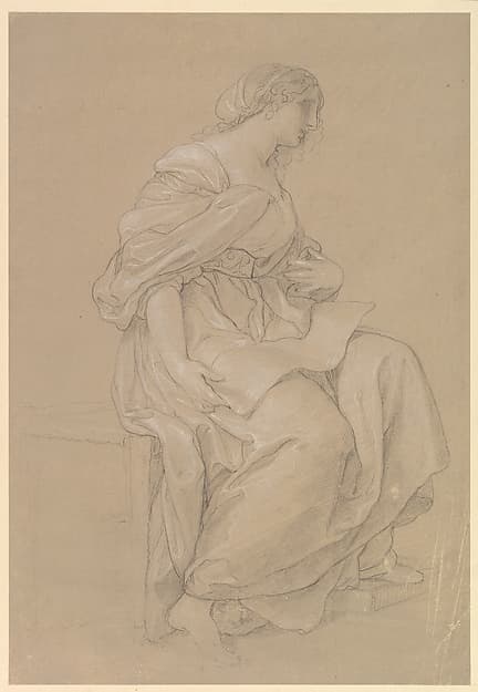 Study of a Seated Woman, by Angelica Kauffmann