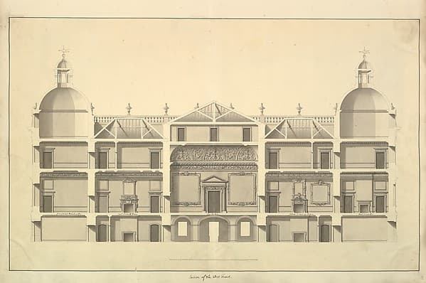 Section of the West Front, Houghton Hall, Norfolk, by Isaac Ware
